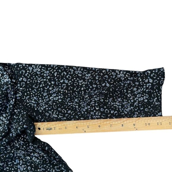 Scarlett Glitter Top Leopard Black Blue Silver Stretch Cowl Scoop Neck Women's L - Picture 9 of 9